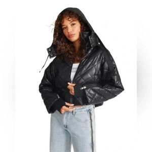STEVE MADDEN Hayle Jacket in Black Small Womens Vegan Coat Faux Leather